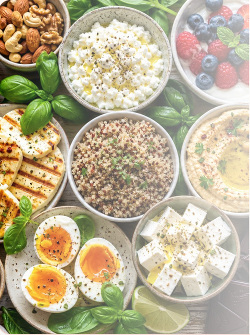 Vegetarische proteinreiche Lebensmittel